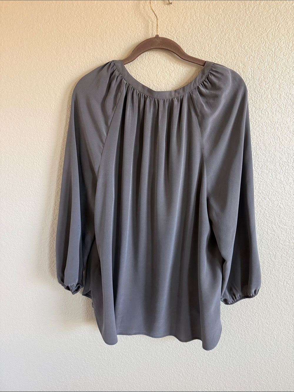 Max Studio Taupe Silk Tunic - Picture 3 of 5